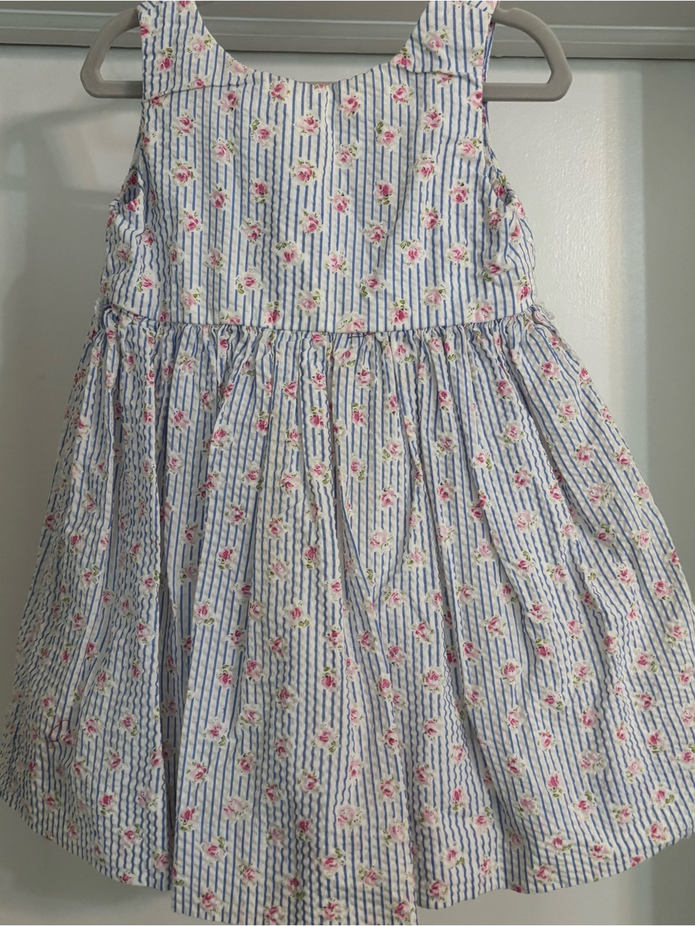 Polo by Ralph Lauren Seersucker Dress with Floral Print Size 18M